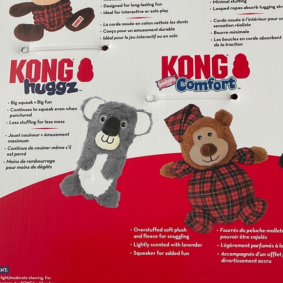 KONG Play Pack - Red, Brown, and Gray Stuffed Animals - Picture 4 of 6